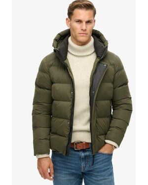Superdry & Co Hooded Microfibre Sport Puffer Jacket - Green