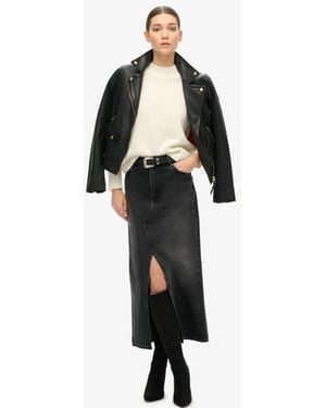 Superdry & Co Denim Split Maxi Skirt - Black