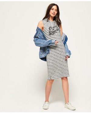 Superdry Lightweight Sweat Dress Heelflip Stripe - Blue
