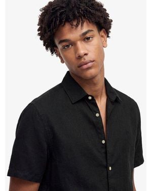 Superdry & Co Riviera Short Sleeve Linen Shirt - Black