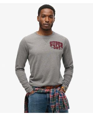 Superdry & Co Vintage Athletic Long Sleeve Top - Grey