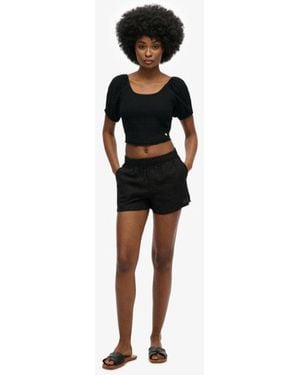 Superdry & Co Linen Shorts - Black