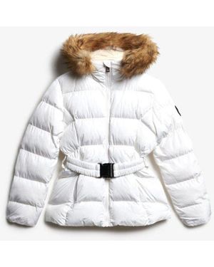 Superdry & Co Fuji Belted Puffer Jacket - White