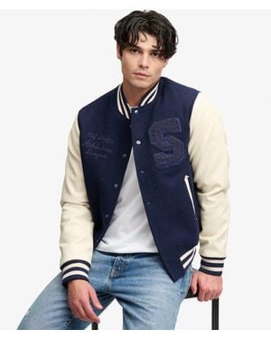 Superdry & Co Vintage Patched Varsity Jacket - Blue