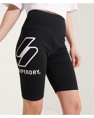 Superdry Sportstyle Logo Cycling Shorts - Black