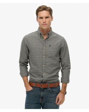 Superdry Premium Oxford Overhemd Met Ruitjes - Grijs