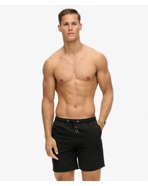 Superdry & Co Premium Embroidered 17-inch Swim Shorts - Black