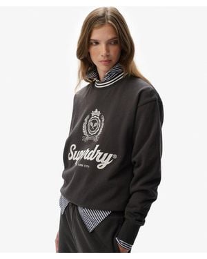 Superdry & Co Country Club Loose Crew Sweatshirt - Black