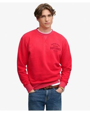 Superdry & Co Block Text Crew Neck Sweatshirt - Red