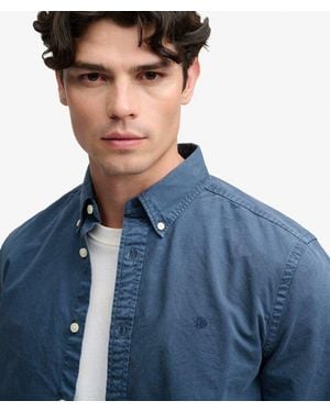 Superdry Garment Dyed Long Sleeve Shirt - Blue