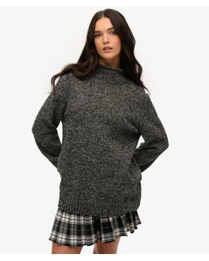 Superdry Oversized 90s Roll Neck Jumper - Black