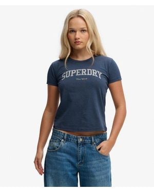 Superdry Athletic Essentials Fitted Graphic T-shirt - Blue