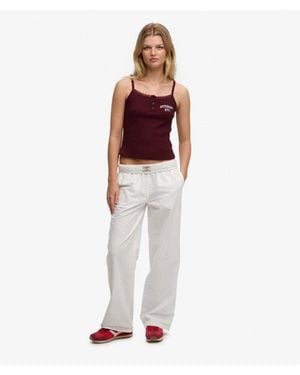 Superdry Cotton Elastic Pants - Red