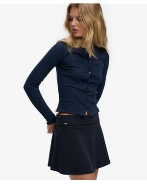 Superdry Athletic Essentials Fold Over Skirt - Blue