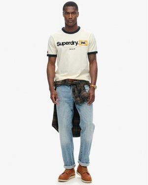 Superdry Core Logo Ringer Workwear Graphic T-shirt - Natural