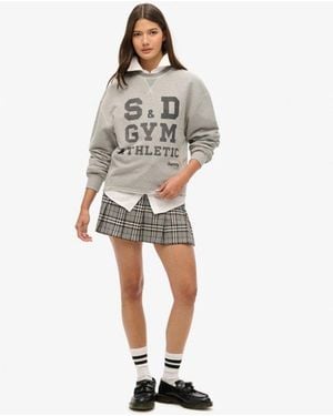 Superdry Vintage Tweed Pleat Mini Skirt - White