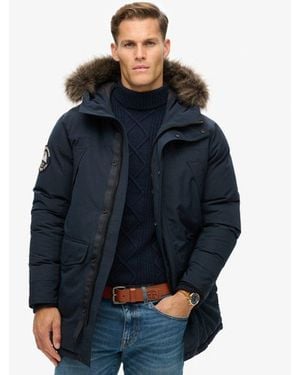Superdry & Co Everest Faux Fur Parka Jacket - Blue