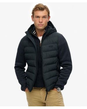 Superdry Hooded Storm Knit Hybrid Jacket - Blue