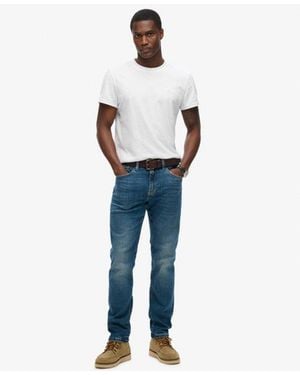 Superdry & Co Organic Cotton Vintage Slim Straight Jeans - White