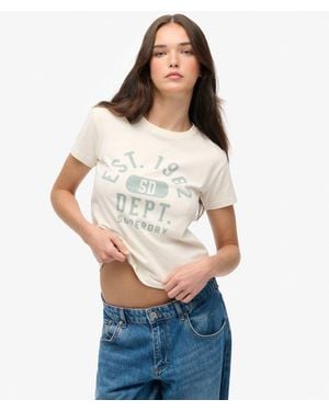Superdry Athletic Graphic Fitted T-shirt - White