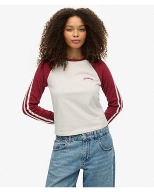 Superdry Essential Logo Retro Long Sleeve Top - Red