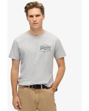 Superdry & Co Classic Vintage Logo Heritage Chest T-shirt - Grey