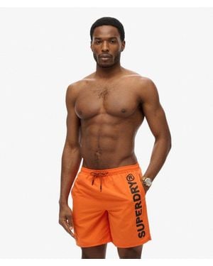Superdry & Co Sport Graphic 17-inch Swim Shorts - Orange