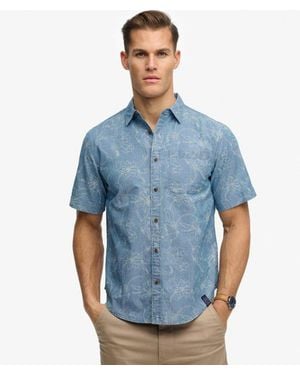 Superdry & Co Vintage Loom Short Sleeve Shirt - Blue