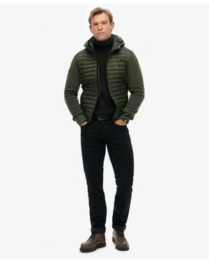 Superdry & Co Hooded Storm Fleece Hybrid Jacket - Black