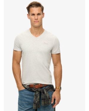 Superdry & Co Organic Cotton Essential Logo V Neck T-shirt - White
