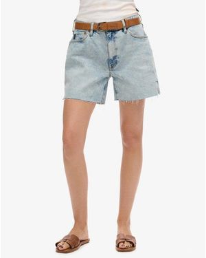 Superdry Cut-off Short Met Middelhoge Taille - Blauw