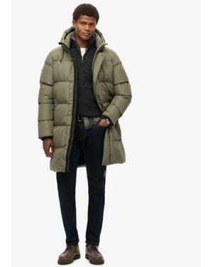 Superdry Hooded Sports Puffer Coat - Green