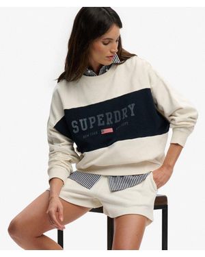 Superdry & Co Athletic Essentials Flag Embroidered Sweatshirt - White