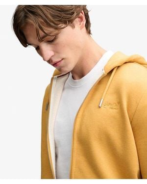 Superdry & Co Essential Logo Half Brushed Zip Hoodie - Yellow