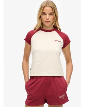 Superdry & Co Organic Cotton Essential Logo Raglan T-shirt - Red