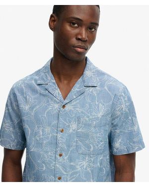 Superdry & Co Vintage Loom Cabana Short Sleeve Shirt - Blue