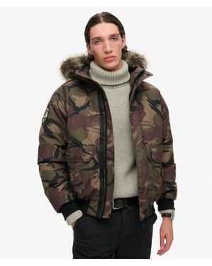 Superdry Everest Faux Fur Bomber Jacket - Grey
