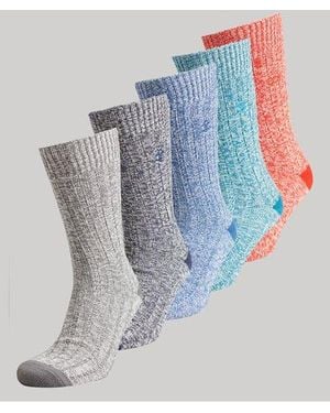 Superdry Organic Cotton Twist Sock Gift Set Multiple Colours - Blue