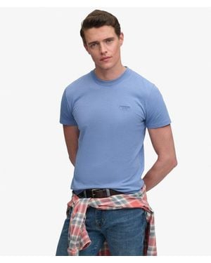 Superdry Essential Stacked Logo Embroidered T-Shirt - Blue