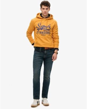 Superdry Standard Script Hoodie Relaxed Pasvorm - Blauw
