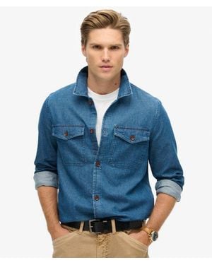 Superdry Cotton The Merchant Store Indigo Overshirt - Blue
