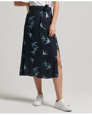 Superdry Studios Midi Skirt Swallows - Blue