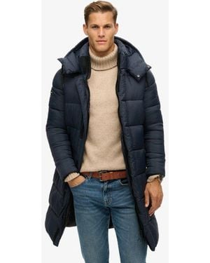Superdry & Co Classic Quilted Ripstop Long Puffer Coat - Blue