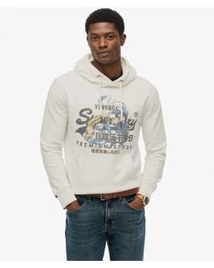 Superdry Vintage Logo Tokyo Relaxed Hoodie - Grey
