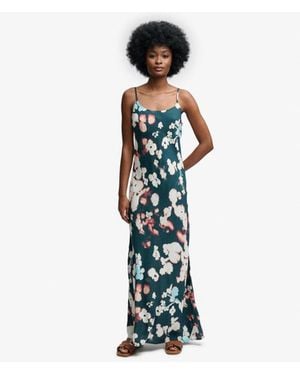 Superdry & Co Printed Maxi Slip Dress - Blue