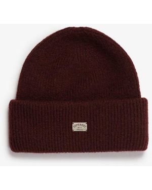 Superdry & Co Rib Knitted Beanie Hat - Red