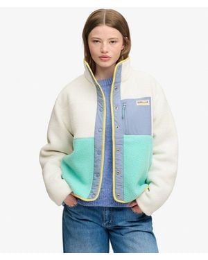 Superdry & Co Colour Block Fleece Jacket - Blue