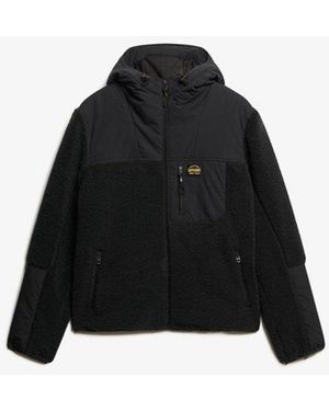 Superdry & Co Hood Expedition Borg Hybrid Jacket - Black