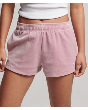 Superdry & Co S Logo Velour Shorts - Pink