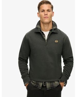 Superdry & Co Contrast Stitch Half Zip Top - Black